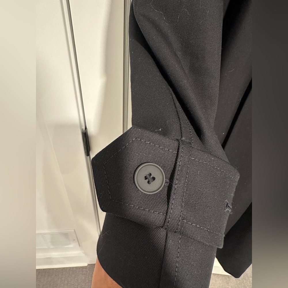 Sage Black Long Trench Coat with Belt - Picture 11 of 13